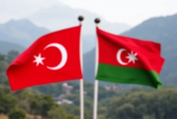 Image of Turkish and Azerbaijani flags side by side.