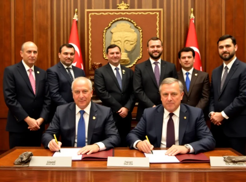 Signing ceremony between Turkmenistan and Georgia officials