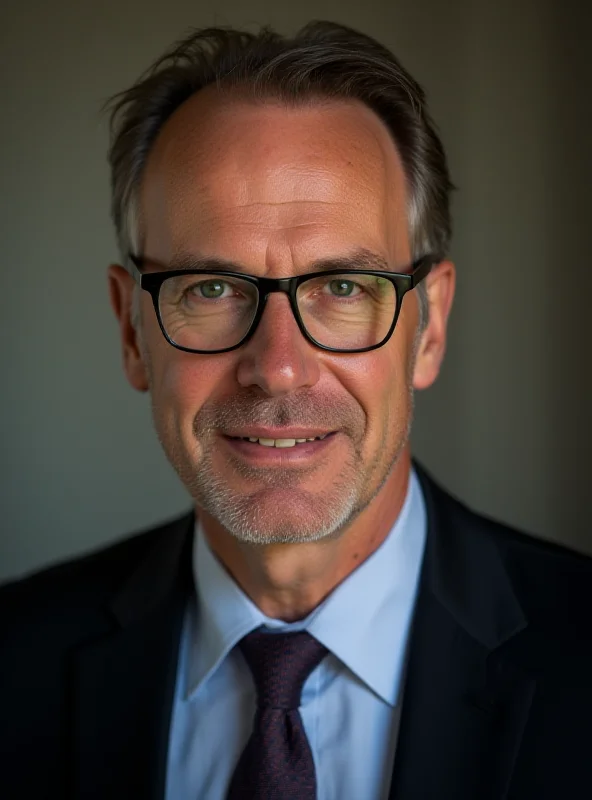 Portrait of Rafał Natorski, a middle-aged man with a kind smile, wearing glasses and a suit.