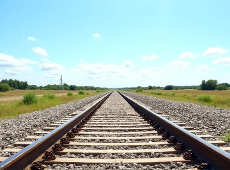 Railway tracks stretching into the distance.