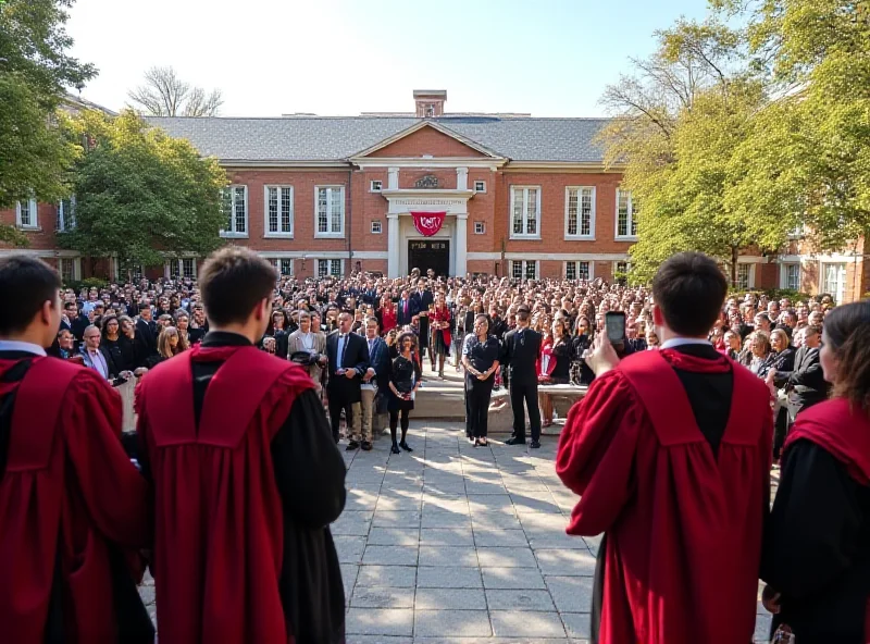 Students celebrating at the Victoria University swearing-in ceremony