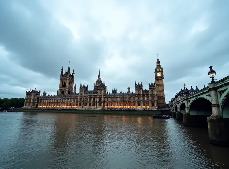 Image of the UK parliament building with a cloudy sky.