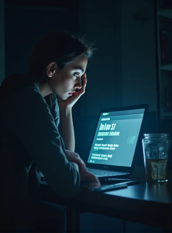 Concerned saver looking at their bank balance on a laptop