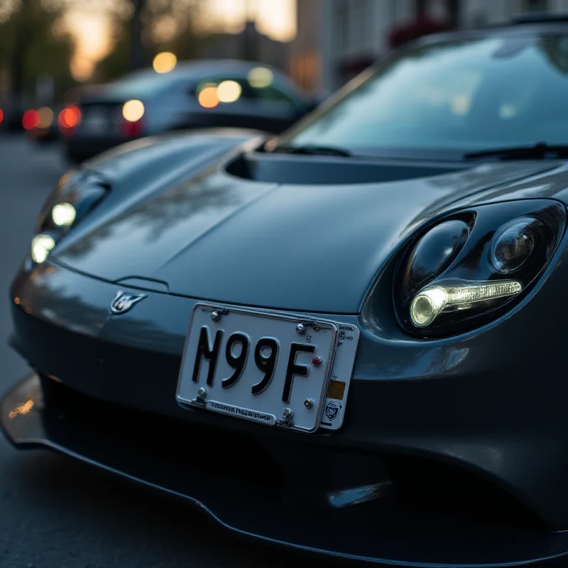 Close up of a personalized car number plate