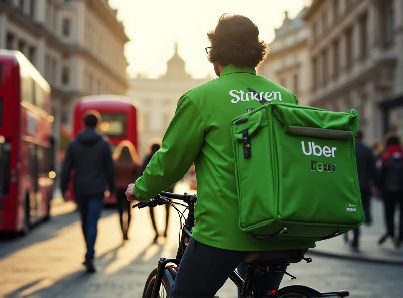 UberEats delivery driver on a bicycle in London