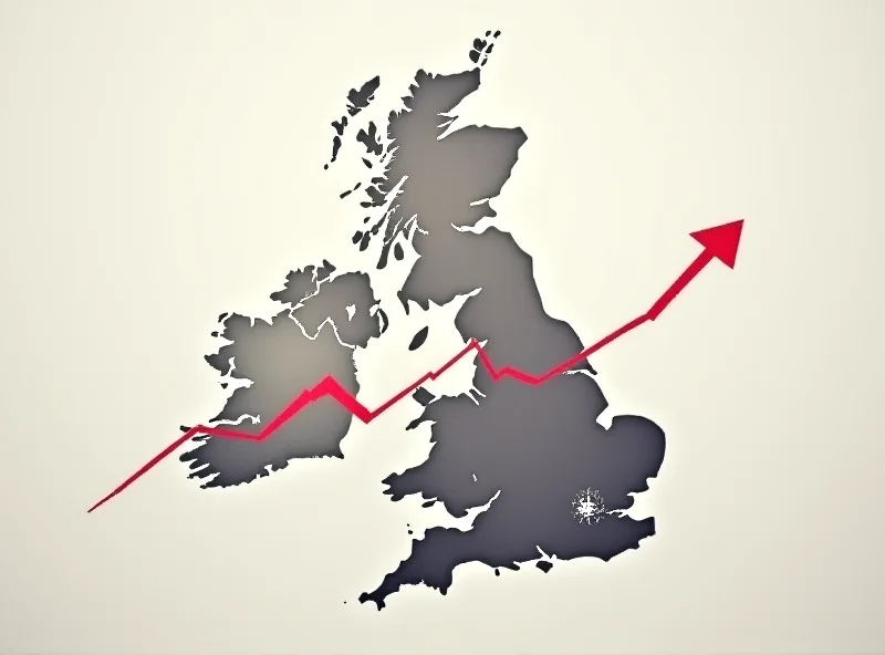 A stylized image representing the UK with a rising graph overlaid, symbolizing increasing crime rates and economic impact.