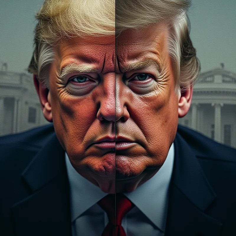 A split image showing Donald Trump on one side and Javier Milei on the other, with a faded image of the White House in the background.