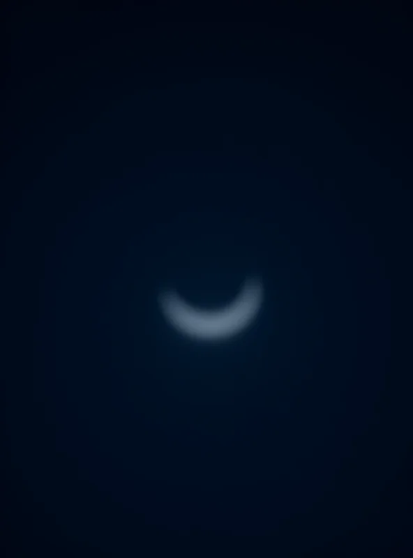 A crescent moon in the night sky, symbolic of the upcoming announcement of Ramadan 2025.