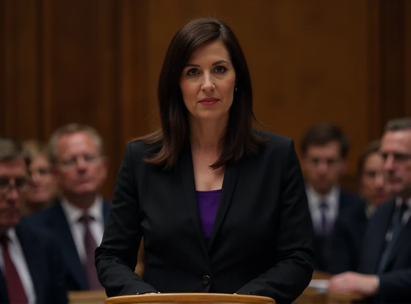 Rachel Reeves giving a speech in parliament, looking serious and determined.