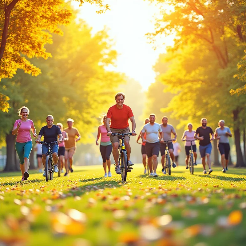 A vibrant image representing health and vitality, possibly featuring people engaged in healthy activities.