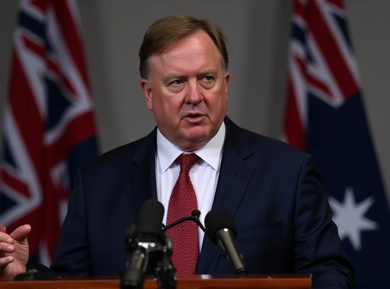 Jim Chalmers speaking at a press conference with the Australian flag in the background.