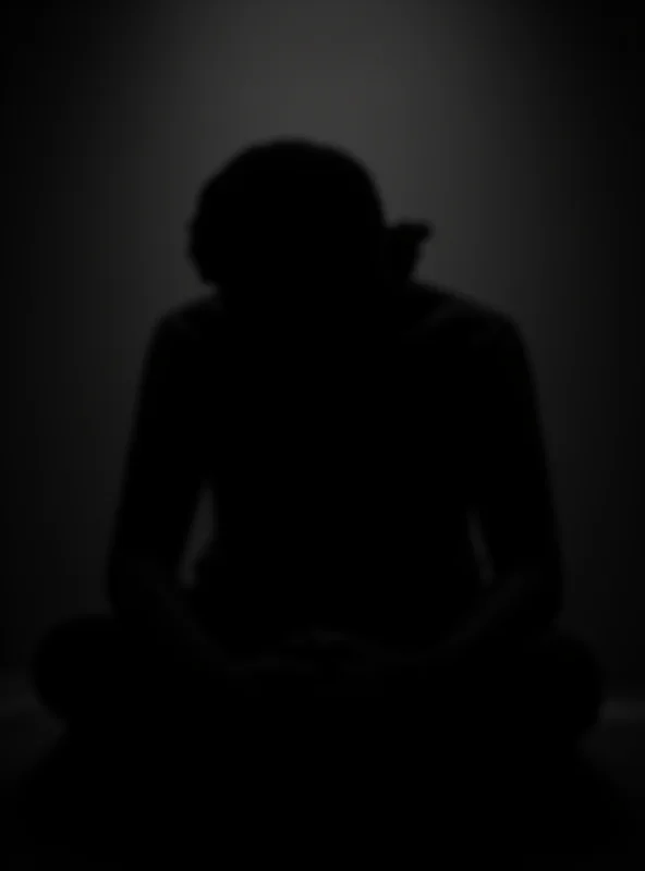 Silhouette of a person with their head in their hands.