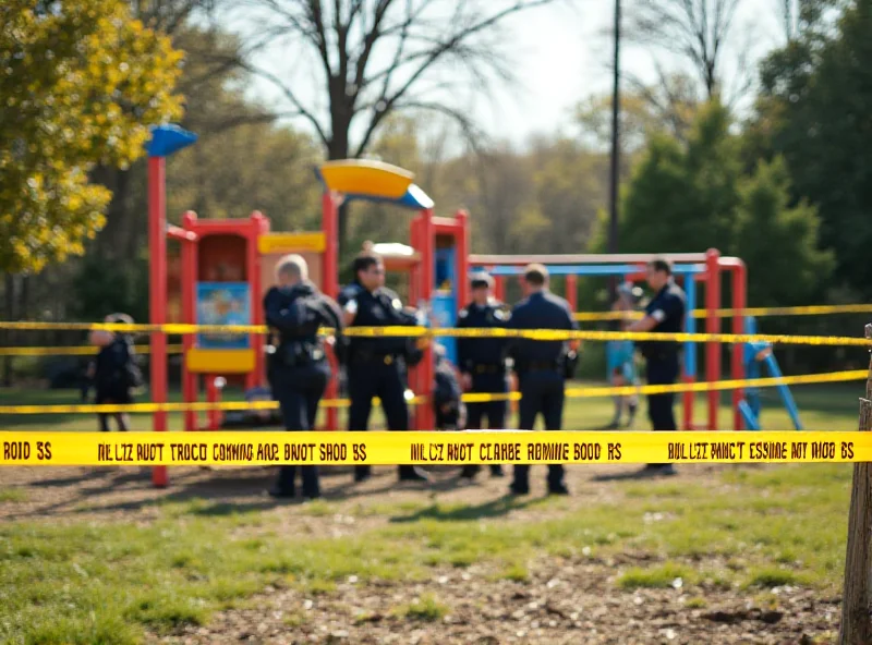 Police cordon at a playground after a shooting.