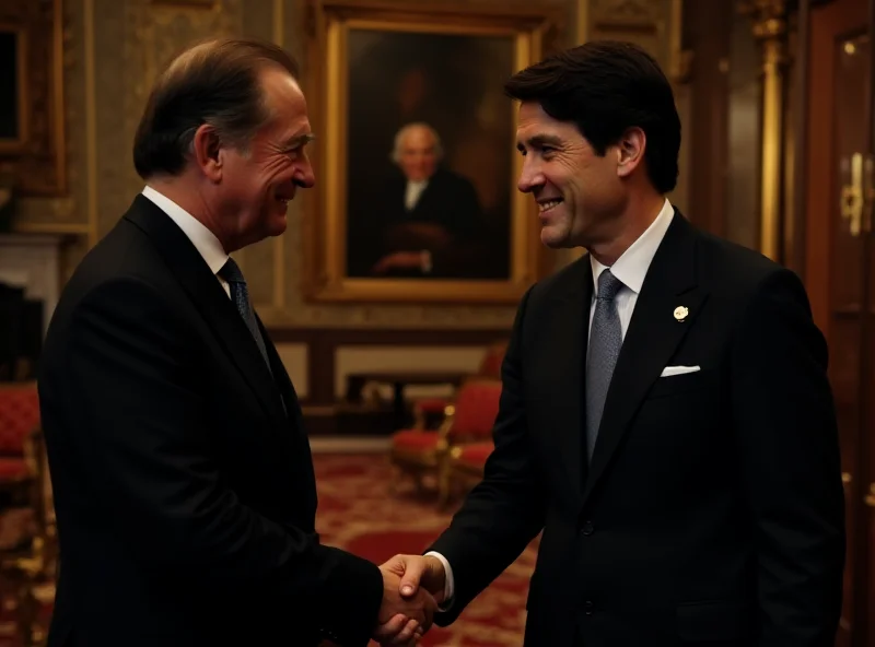 King Charles III and Justin Trudeau meeting at Sandringham