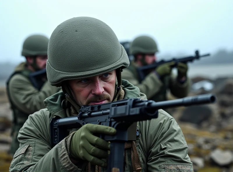 Swedish soldiers training on Gotland island.