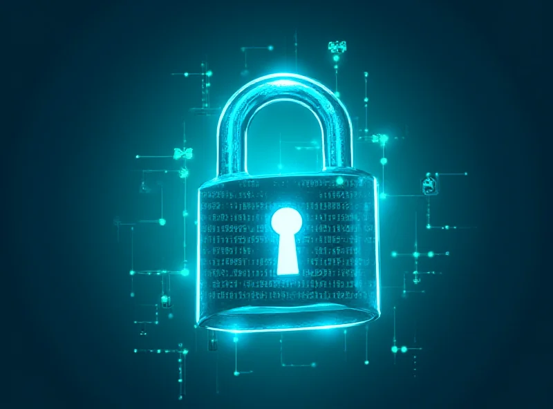 A stylized image of a digital lock and key, representing data security and cybersecurity.