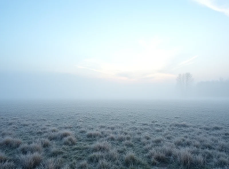 A frosty field in the UK countryside