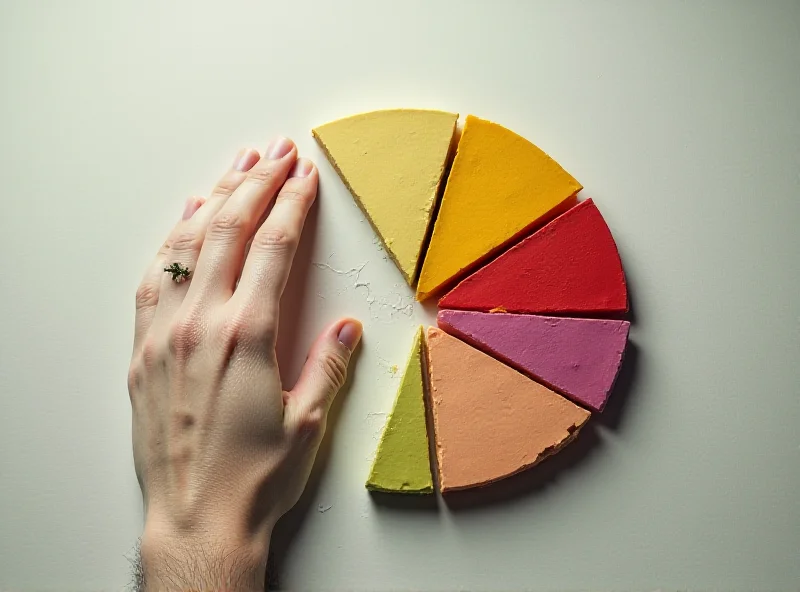 Conceptual image of a pie chart representing welfare spending being reduced, with a hand cutting a large slice out of it. The image should convey the impact of welfare cuts on various sectors of society.