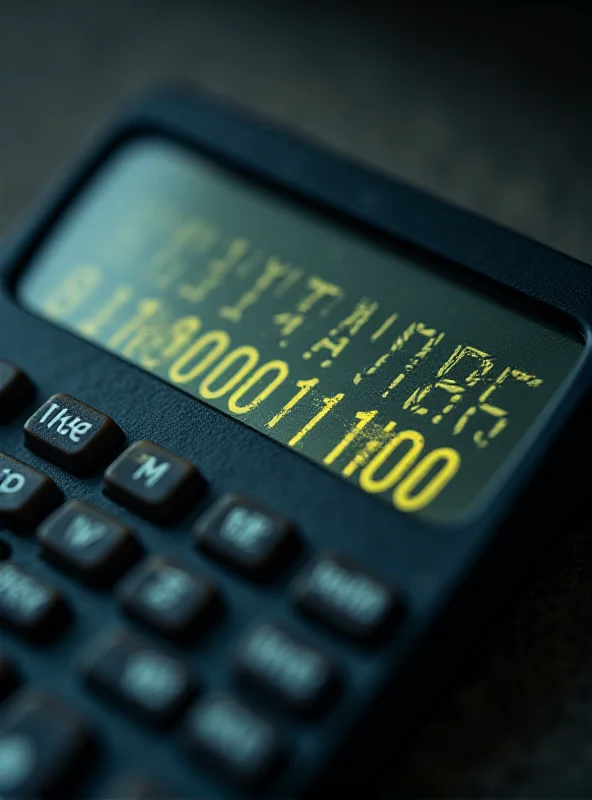 A close-up of a calculator displaying a very large number, representing Citigroup's $81 trillion error.