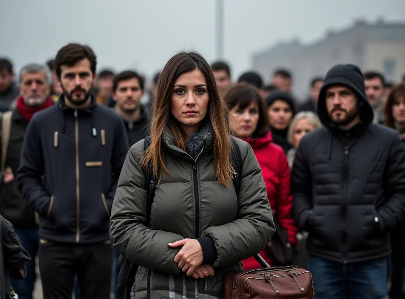 A group of Ukrainian refugees