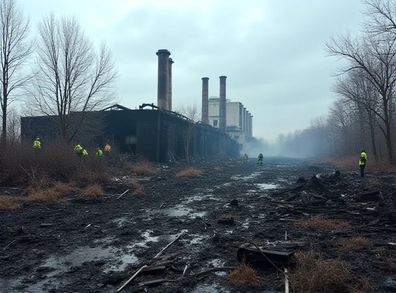 Damaged Ukrainian power plant after Russian attack