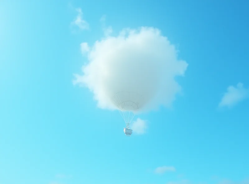 Image of a weather balloon floating in the sky.