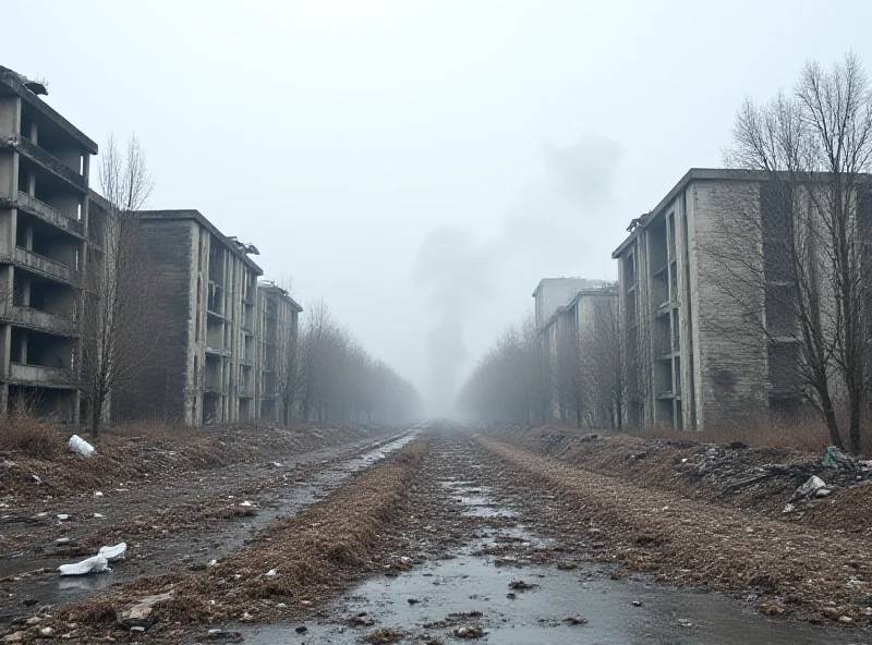 Destroyed buildings in Ukraine after Russian attacks