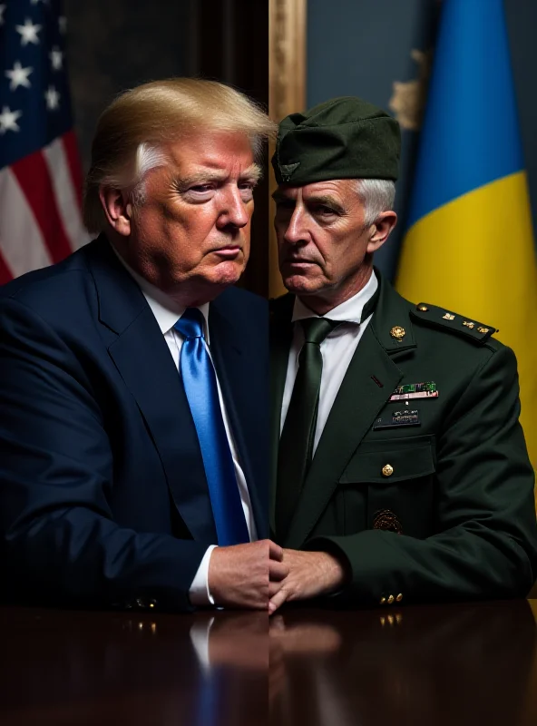 A split image showing Donald Trump on one side and Volodymyr Zelenskyy on the other, suggesting a potential negotiation.