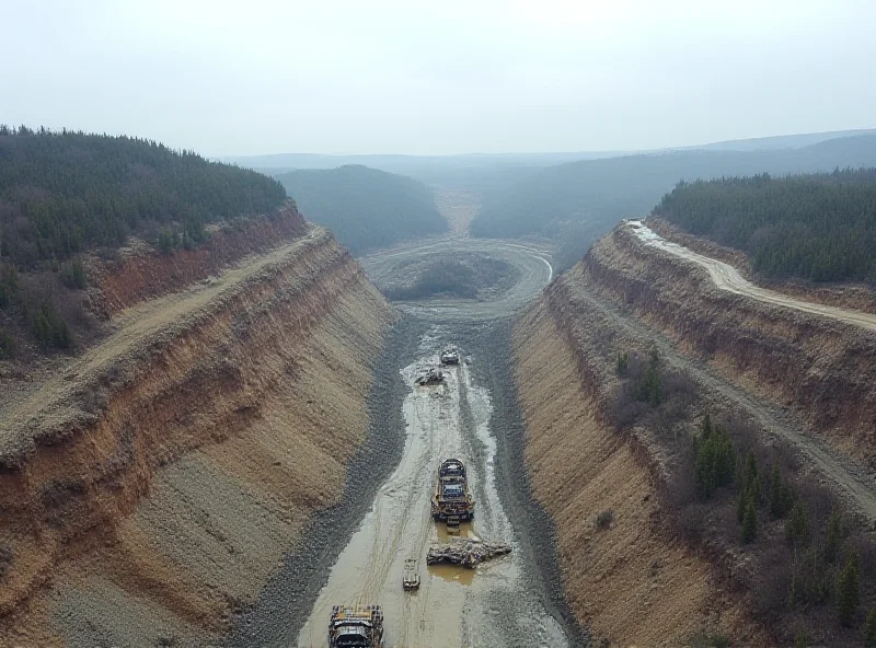 Aerial view of a rare earth mine in Ukraine.