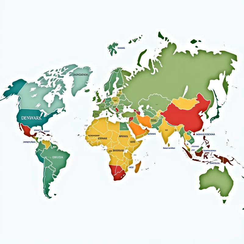 A world map highlighting Denmark, Norway, Ukraine, Russia, and the United States, illustrating the geopolitical connections discussed in the article.