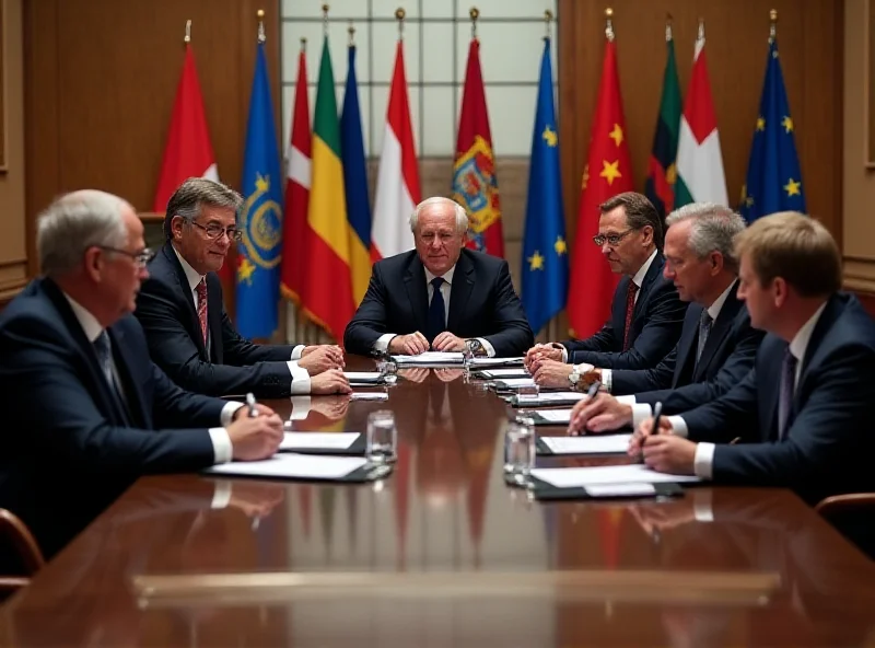 European leaders in a formal meeting setting