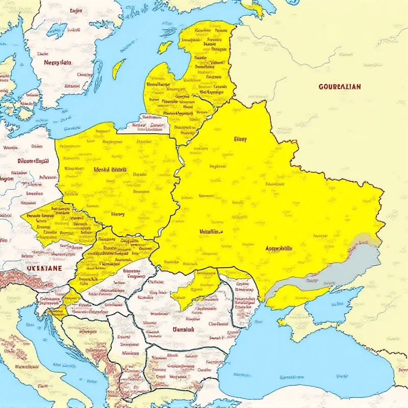 A map highlighting Ukraine's location in Europe