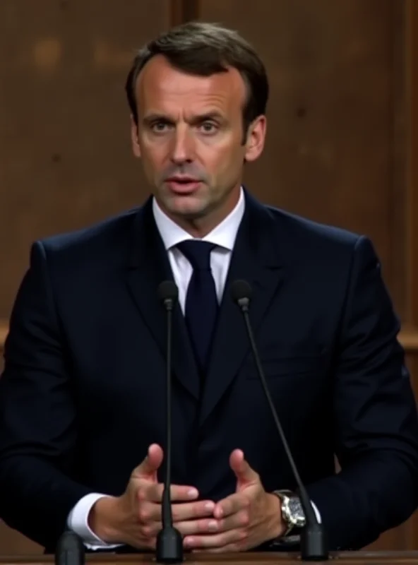 Emmanuel Macron speaking at a press conference