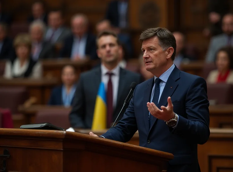 President Zelenskyy addressing the Ukrainian parliament