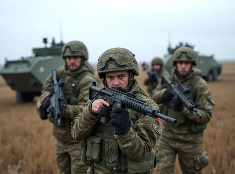 Ukrainian soldiers training with US-supplied equipment