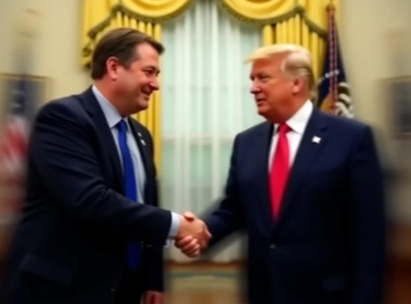 Donald Trump and Volodymyr Zelensky shaking hands