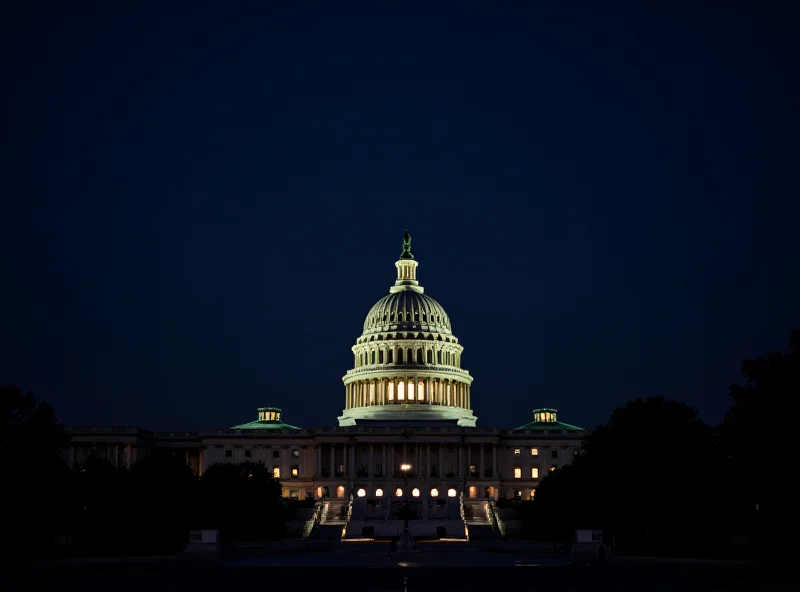 The US Capitol Building at night