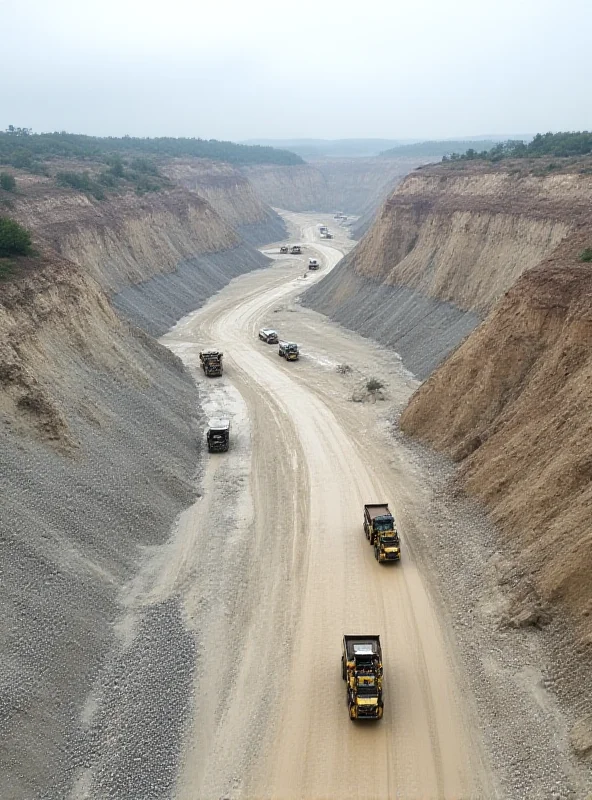 An aerial view of a mine or quarry, representing the minerals deal and its potential impact on Ukrainian sovereignty.