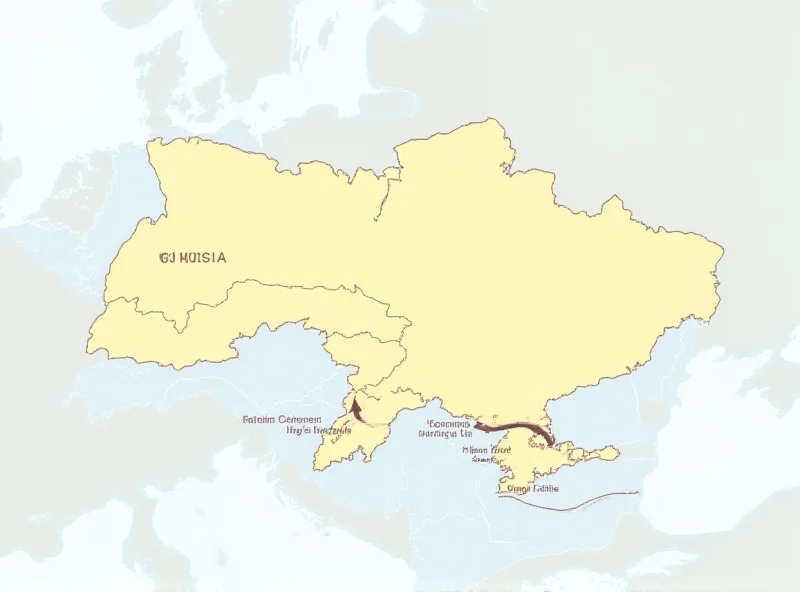 A map highlighting Ukraine and its proximity to Russia and European countries, emphasizing its strategic importance.