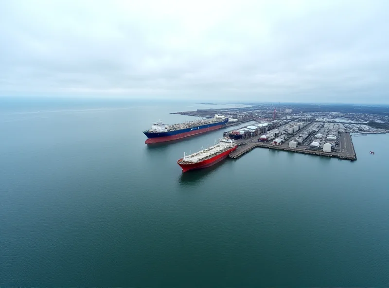 Aerial view of the Klaipeda LNG terminal in Lithuania