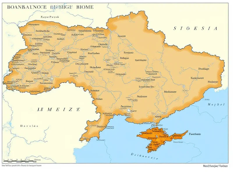 Map of Ukraine highlighting conflict zones.