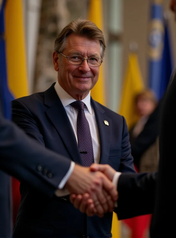 Keir Starmer shaking hands with a foreign dignitary, possibly discussing Ukraine