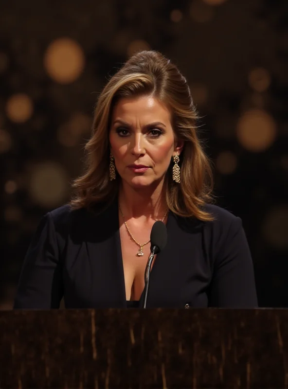 A serious-looking Catherine Deneuve on stage at an awards ceremony, delivering a speech with gravitas.