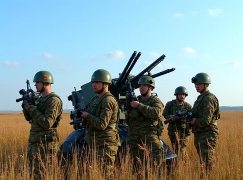 Ukrainian soldiers operating a HIMARS rocket system.