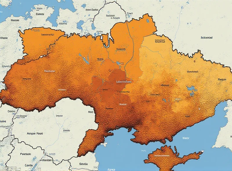 A map showing the mineral resources of Ukraine, overlaid on a satellite image of the country.