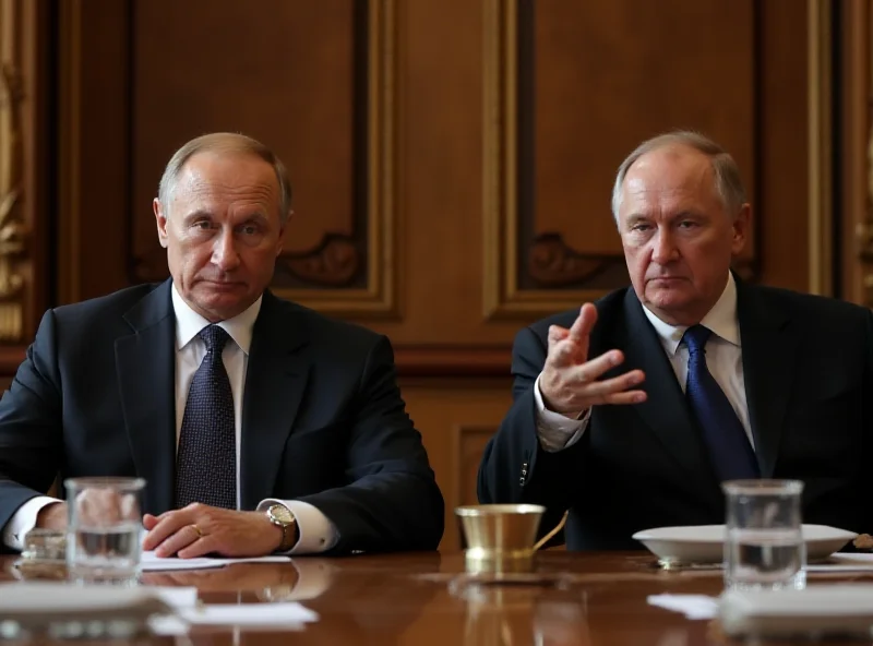 Image of Vladimir Putin and Alexander Lukashenko in a meeting.