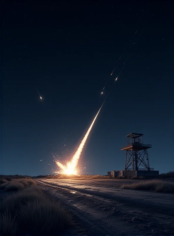 Conceptual image of a missile defense system intercepting a missile.