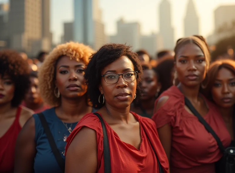 Conceptual image of diverse women standing together, symbolizing solidarity and the fight for women's rights.