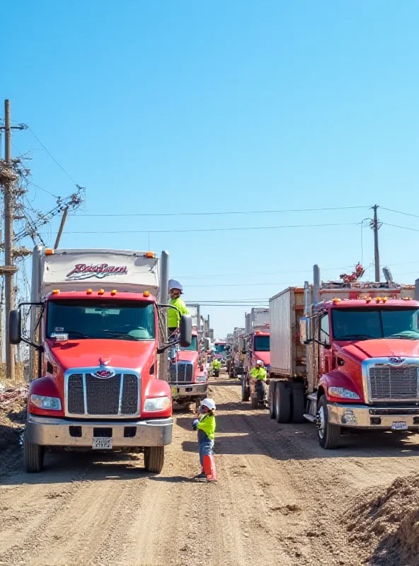 Image of a construction site with Breedon Group trucks