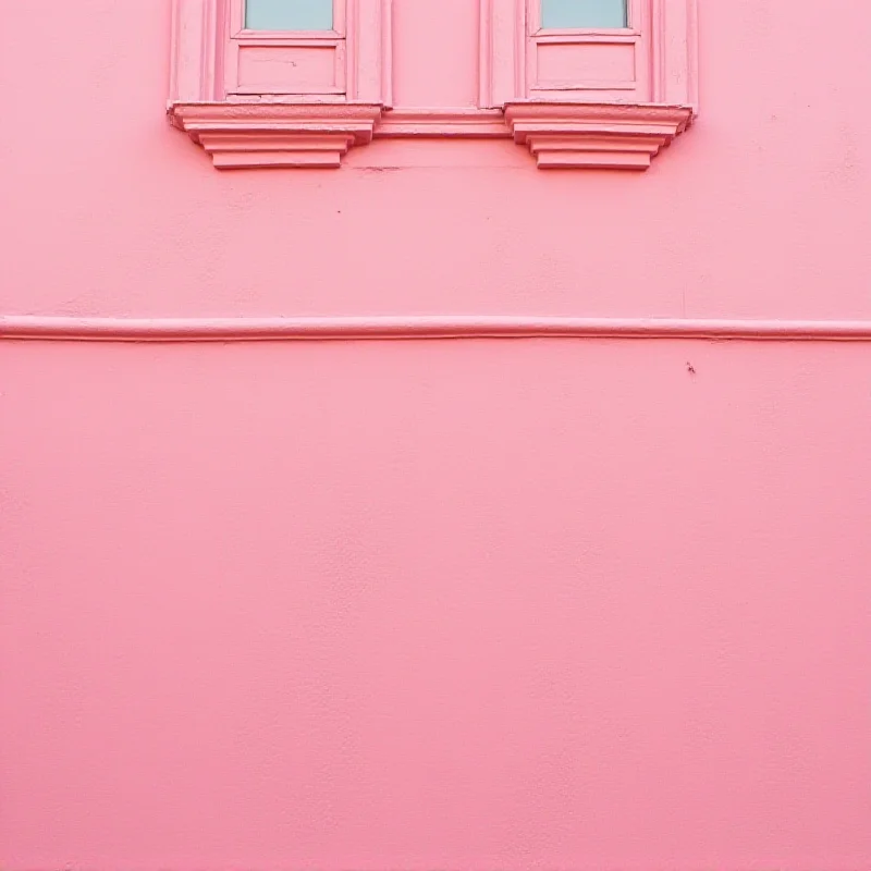 Close up of the pink facade